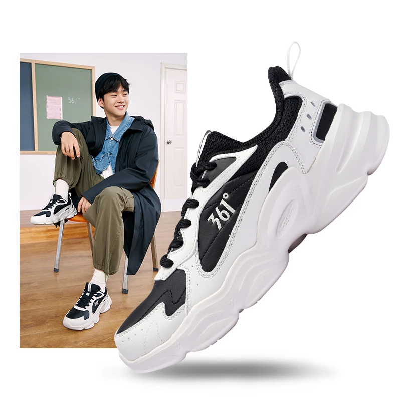 361°男运动鞋冬款保暖加毛复古运动鞋潮流时尚休闲厚底开学季百搭