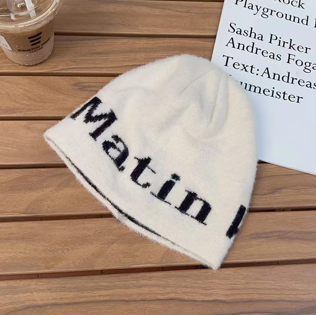 【卟啉卟啉】冷帽时尚百搭麦迪逊字母针织毛线帽   WM111