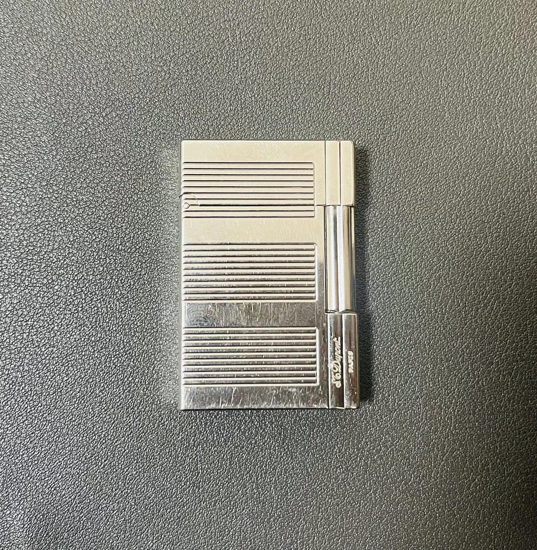 都彭L2盖茨比镀银横条纹朗声气体打火机