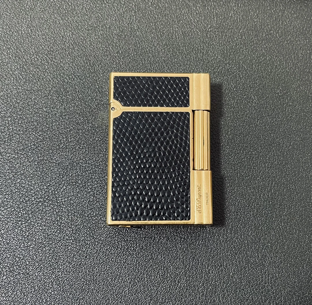 都彭L2镀金盖茨比贴皮气体打火机