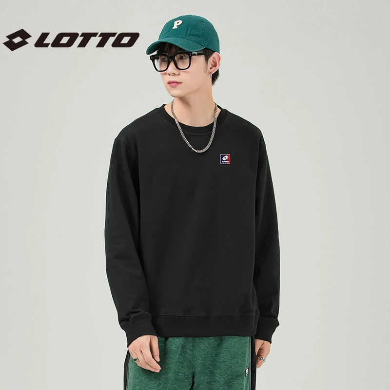 LOTTO/乐途秋冬男女休闲套头衫宽松时尚情侣印花长袖百搭运动卫衣