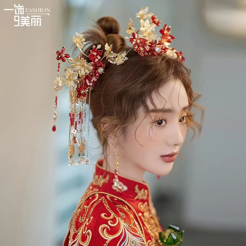 GZ899古装新娘头饰旗袍古风发饰新款秀禾结婚礼服配饰婚纱发饰品