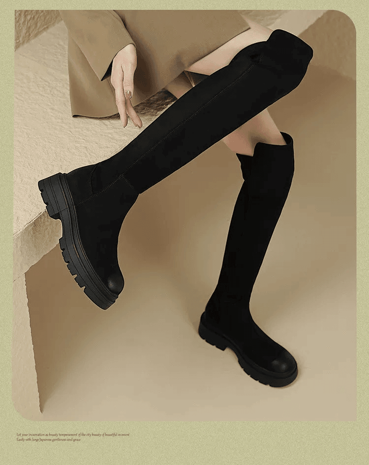 一脚蹬时尚百搭弹力长靴