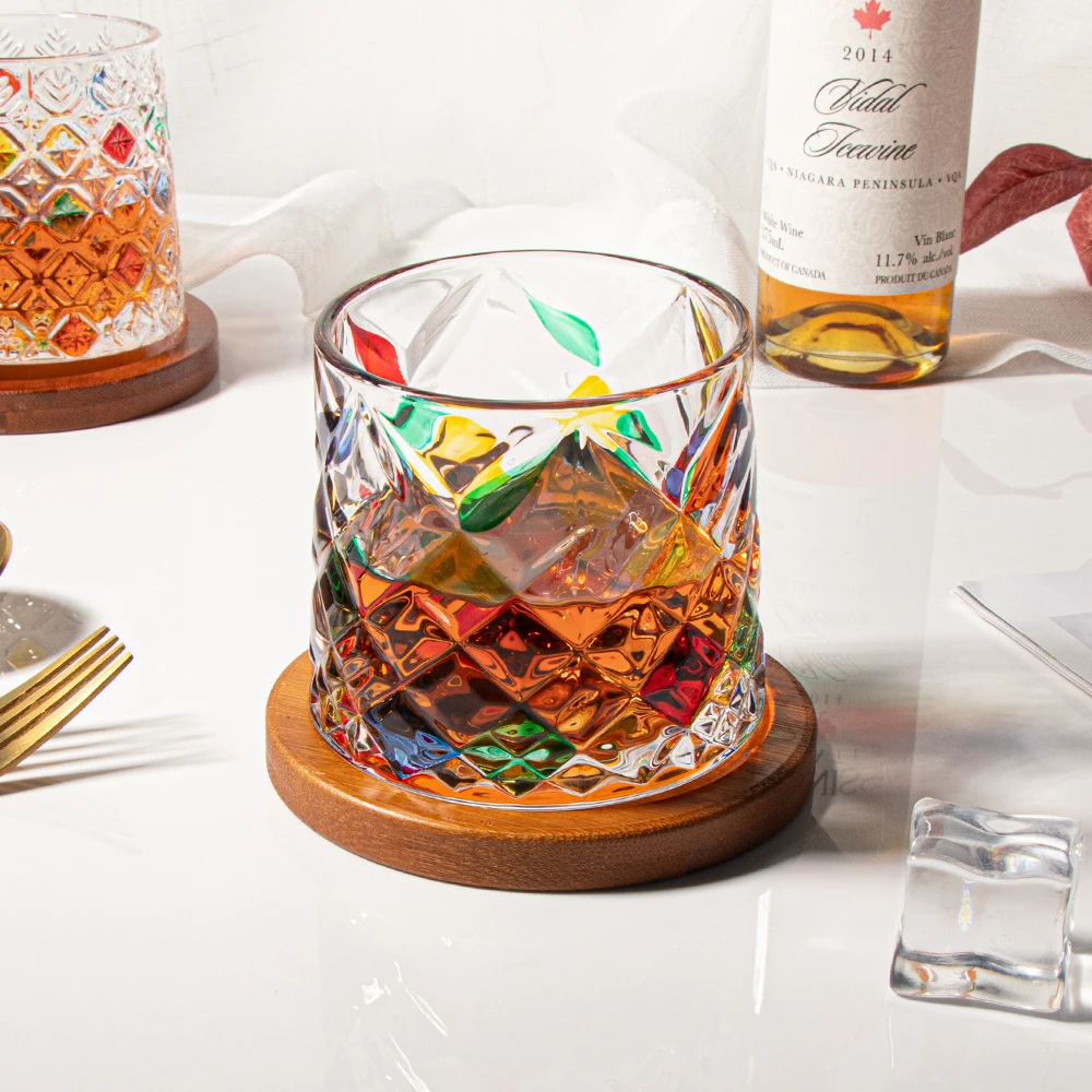匠人手绘系列捷克水晶钻石旋转杯解压杯