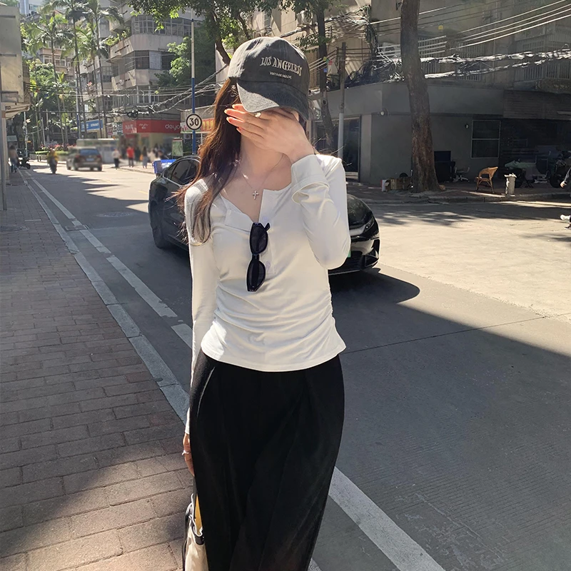 高级感辣妹内搭打底衫女2024秋冬新款纯欲修身可外穿长袖上衣