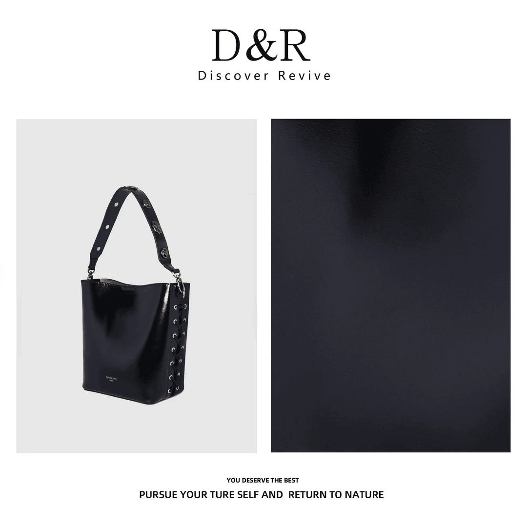 Discover Revive秋冬新款手提单肩斜挎简约休闲百搭水桶包E212