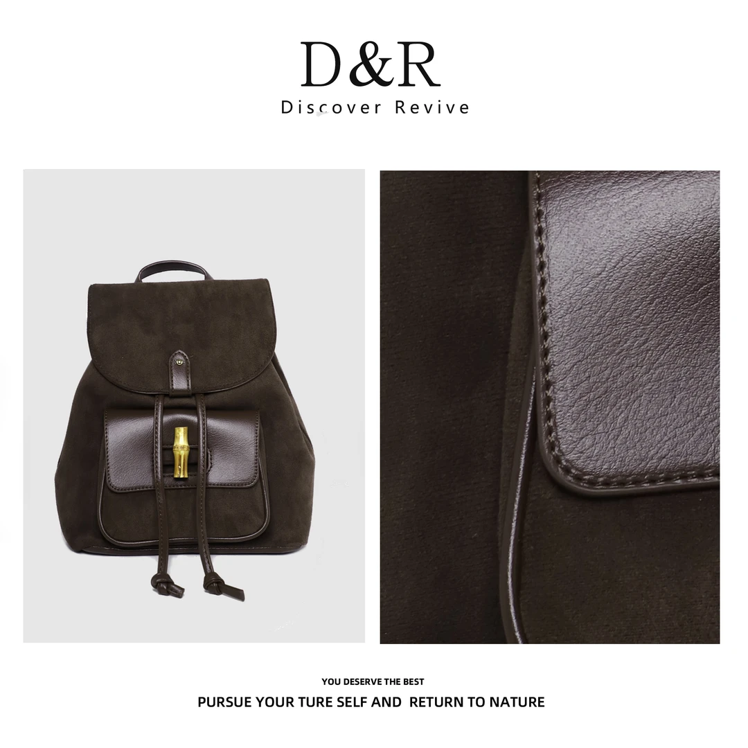 Discover Revive秋冬时尚经典雅丹双肩手提大容量包包E355