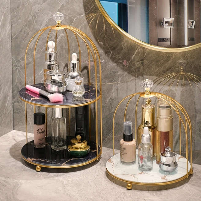 鸟笼置物架浴室化妆品收纳架桌面收纳盒厕所卫生间口红护肤品架子