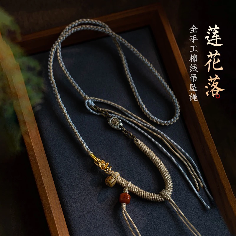 非金属布艺项链 民族风纯手工彩色编绳情侣挂脖可调节手绳吊坠绳