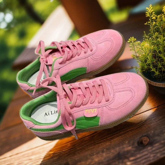 德训鞋女时尚春季学生拼色透气百搭板鞋潮流女款低帮厚底真皮韩版