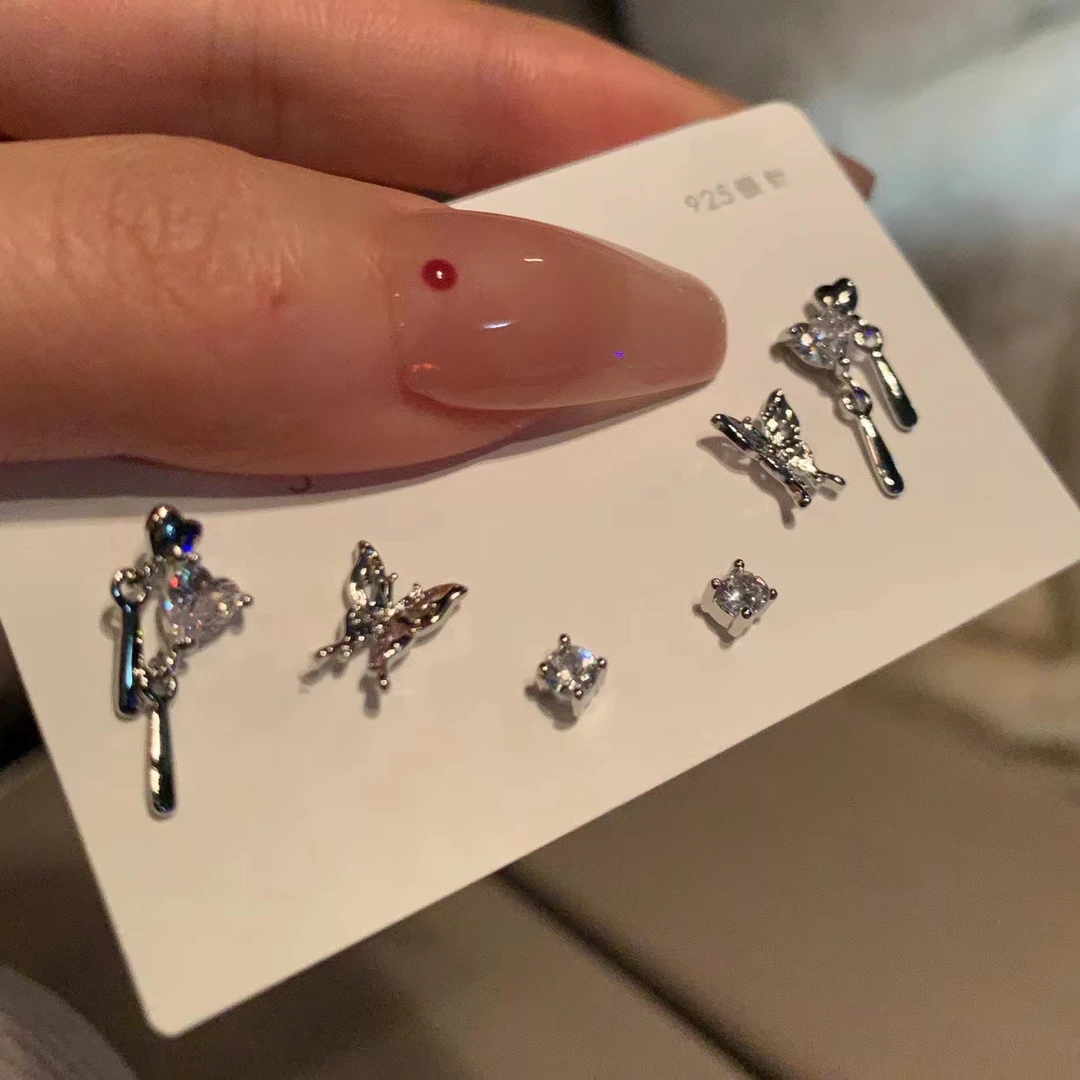 6件套 老好看了 蝴蝶耳钉女耳环小众设计感高级感