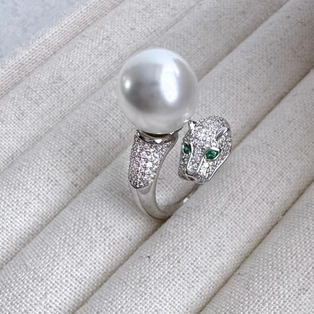 开口可调节 豹头款戒指 小众设计指环