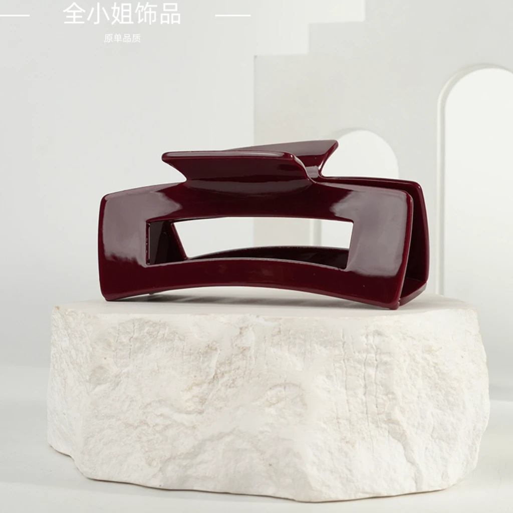 ins法式简约醋酸鲨鱼夹高级感百搭盘发抓夹大号气质发夹头饰韩式