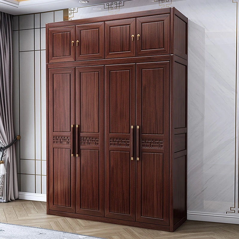 新中式乌金木实木衣柜卧室家用储物柜