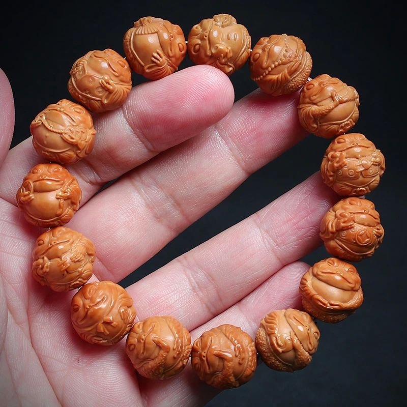 猴头核桃雕刻文泰金蟾手串15mm文玩核桃