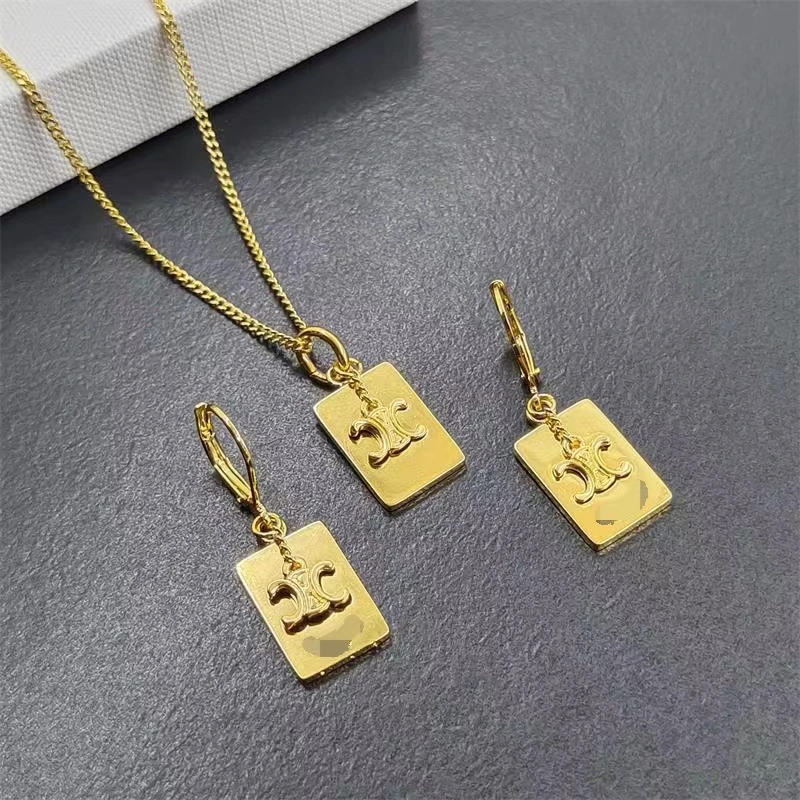钛钢吊坠 【T968】金色钛钢凯凯方坠项链
