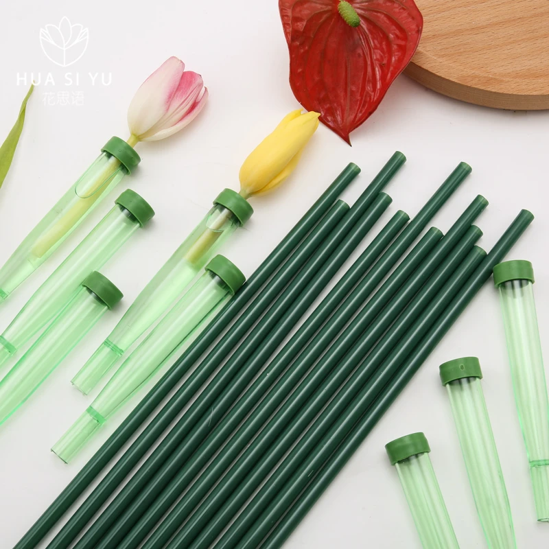 新款加长带杆洋兰管养花保鲜水管鲜花蝴蝶兰掌嫁接花店花艺储水管