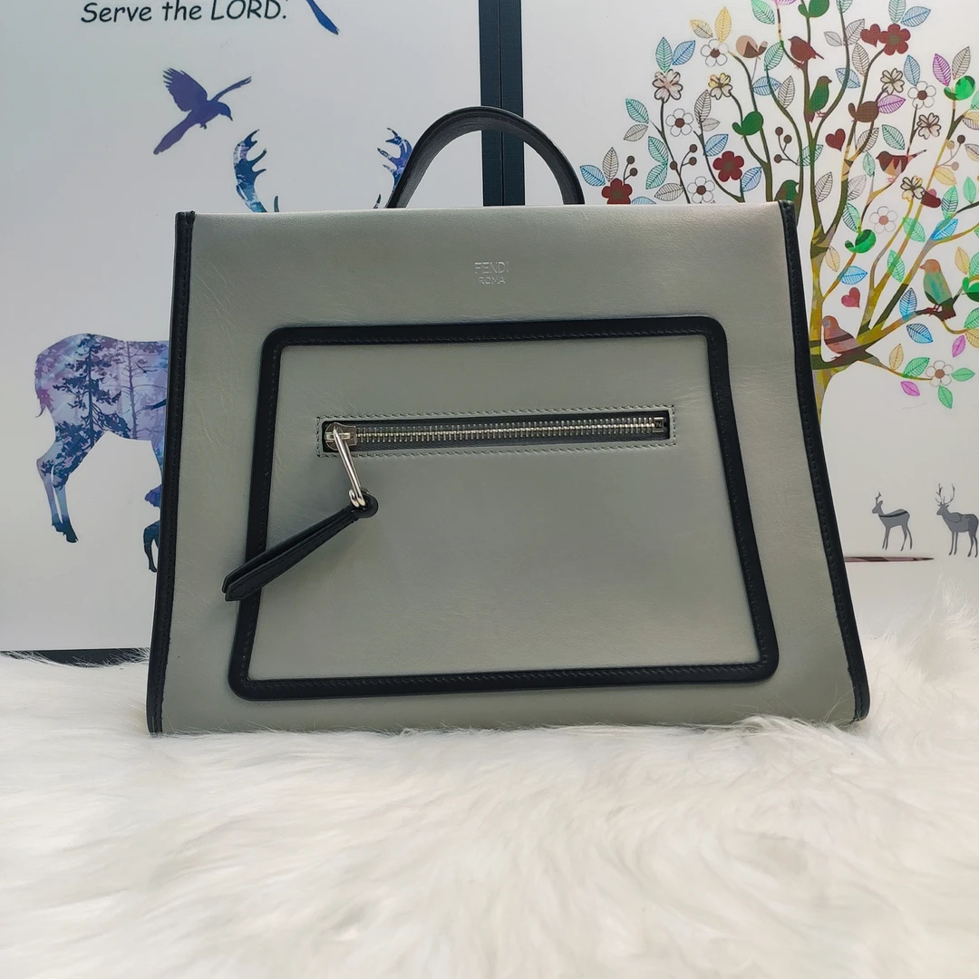 95新 FENDI/芬迪 芬迪 灰色百搭包A0139