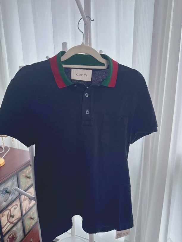95新 GUCCI/古驰 古驰 百搭款蓝色短袖2969