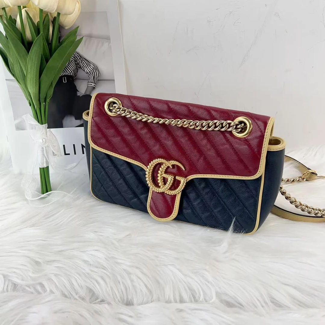95新 GUCCI/古驰 古驰 百搭款马蒙拼色褶皱26