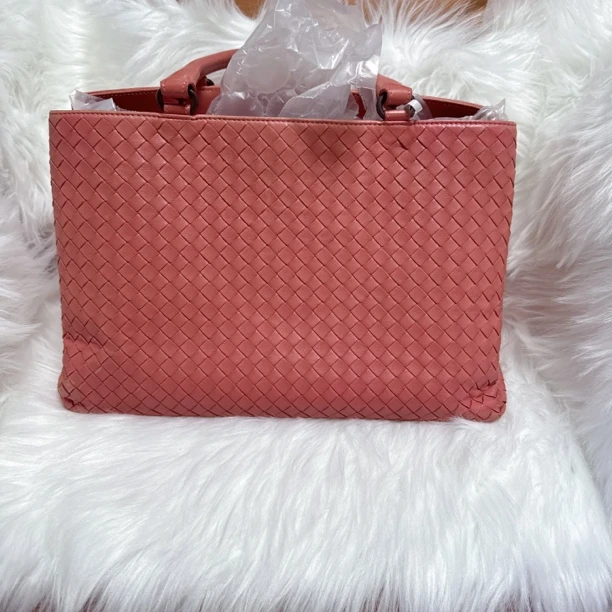 95新 BOTTEGA VENETA/葆蝶家 葆蝶家砖红色时尚单肩手提包-