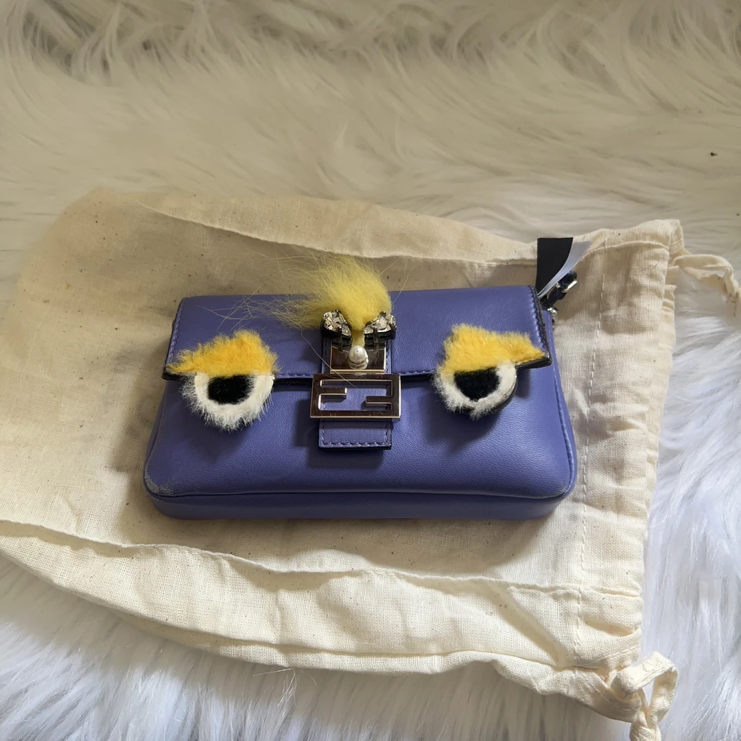 95新 FENDI/芬迪 芬迪 百搭款紫色小号单肩包