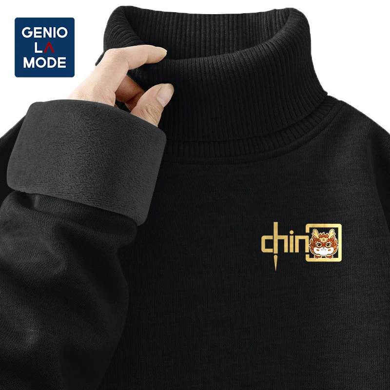 GENIOLAMODE情侣加绒毛衣秋冬季2025新款男士宽松衣服时尚百搭潮