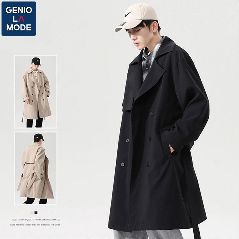GENIOLAMODE中长款风衣男春秋季新款韩版潮流大衣男士高级感外套