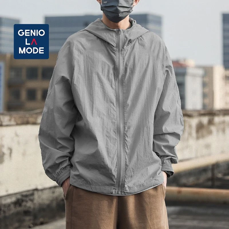 GENIOLAMODE轻薄夹克男夏季户外钓鱼外套男速干冰丝皮肤衣男士潮