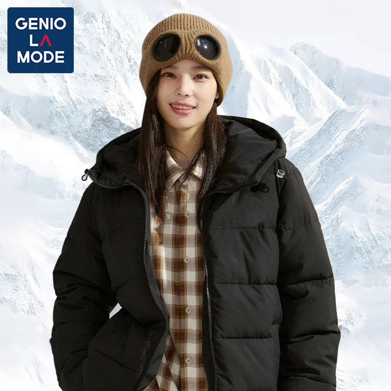 GENIOLAMODE棉服男2025冬季新款青少年拼接连帽棉衣宽松男士外套