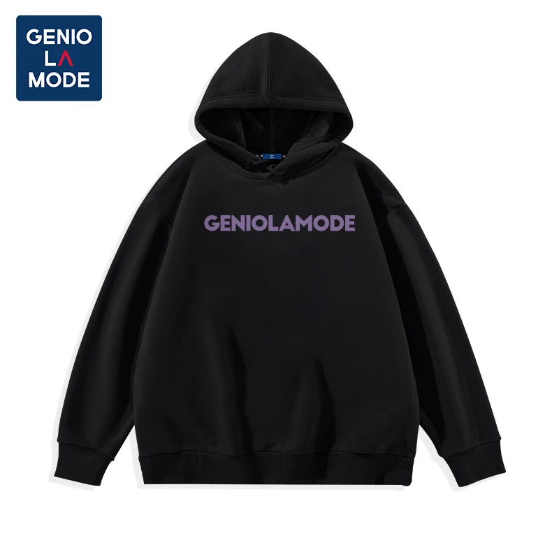 GENIOLAMODE冬季加绒连帽卫衣潮牌休闲摇粒绒加厚宽松外套668889