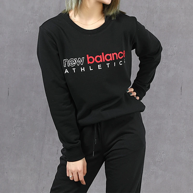 New Balance NB女装卫衣训练运动休闲长袖圆领套头衫AWT01559BK