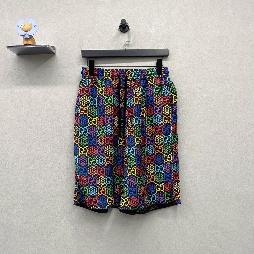 GUCCI/古驰 夏季彩色满印短裤 配色好看 适合夏天 休闲百搭