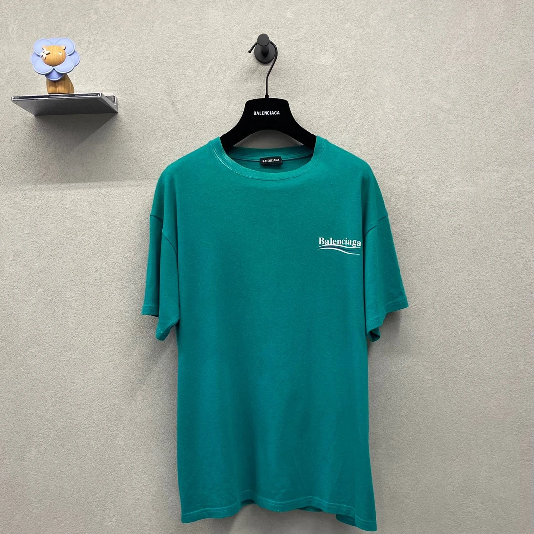 Balenciaga/巴黎世家湖水绿可乐短袖 上身巨帅 时尚百搭 休闲时尚