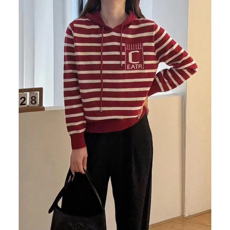 532.【红C帽衫】高级感气质针织女