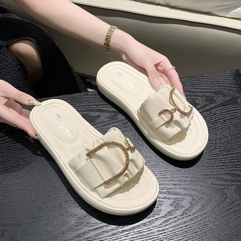 踩屎感软底拖鞋女夏外穿2024年百搭爆款网红仙女风厚底沙滩凉拖鞋