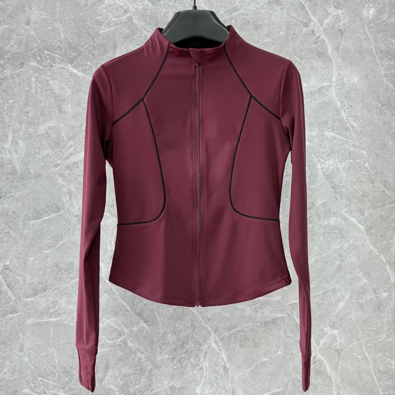 2024秋季新款立领开衫运动上衣弹力修身小个子时尚运动瑜伽服上衣