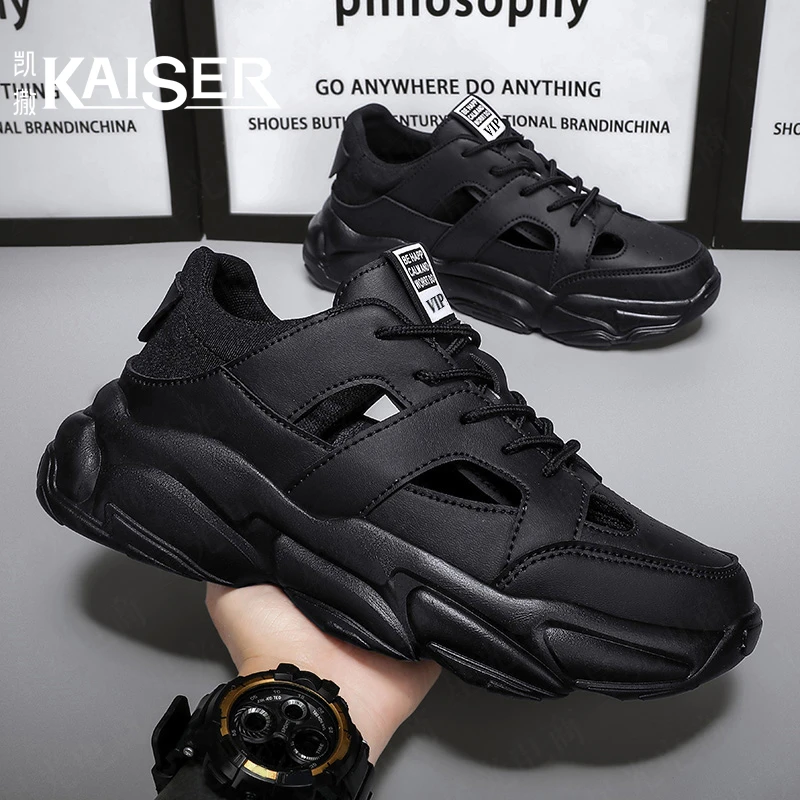 KAISER/凯撒·外穿洞洞鞋镂空透气休闲沙滩鞋男款厚底运动百搭凉鞋