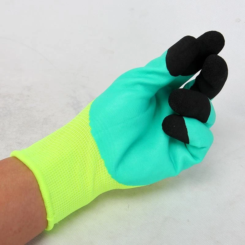 弘鼎加强指乳胶发泡王浸胶耐磨透气工作劳动防护劳保贴地板砖手套