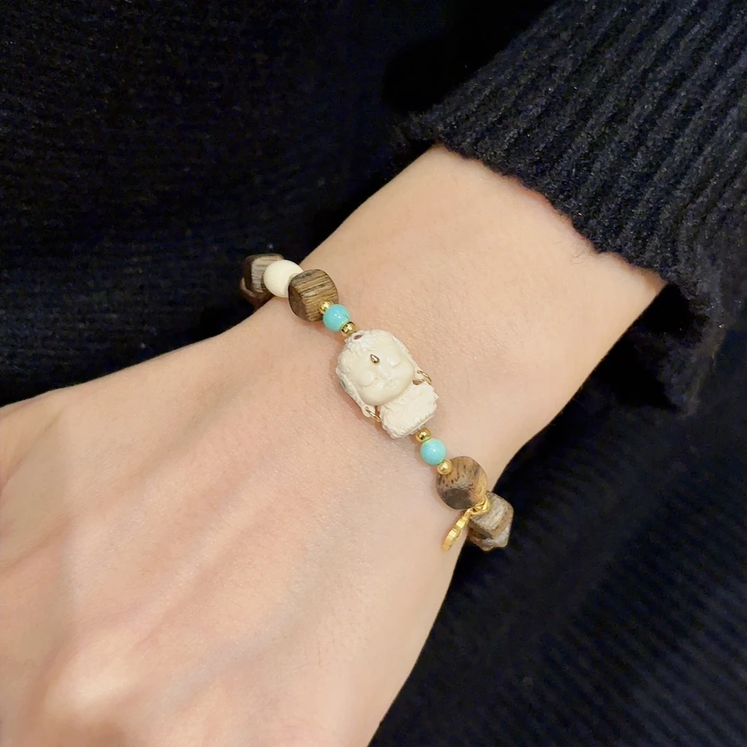 【秋月兰】屿见珠宝·天然沉香美人鱼牙牙新中式手串（多样性发其一）