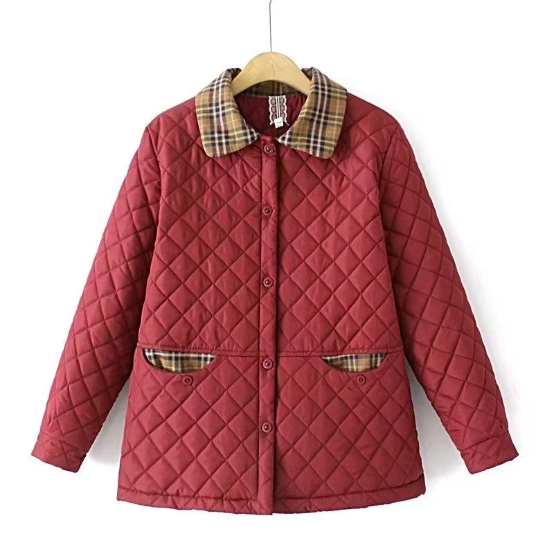 7360-秋装新款妈妈长袖外套翻领气质春秋上衣大码宽松小个子百搭