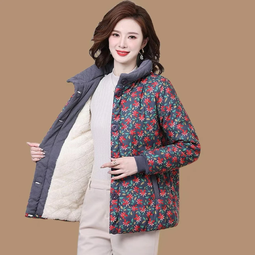 7432-妈妈秋冬装外套棉服短款2024新款中老年加厚棉衣【3号仓】