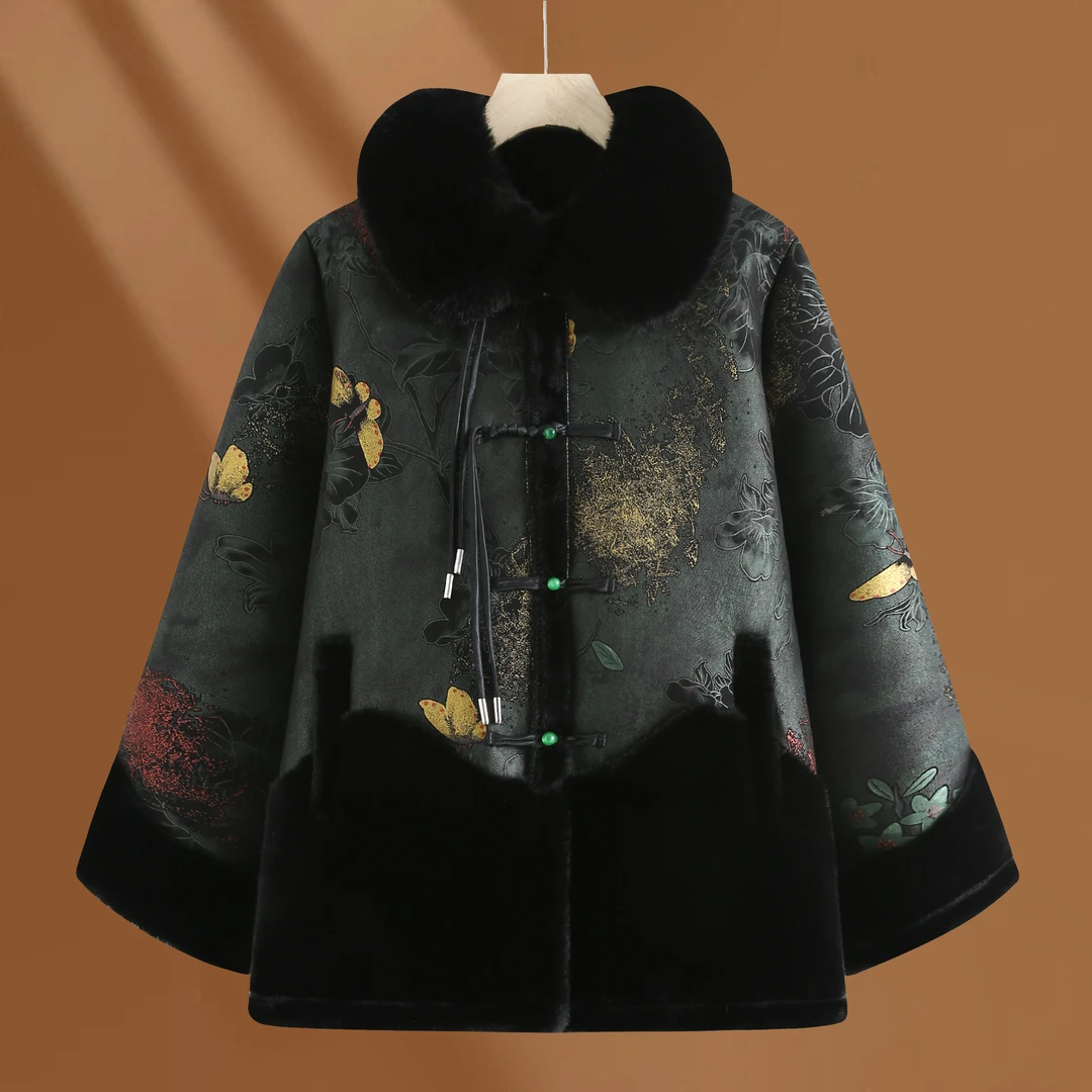 7677 中老年棉衣女妈妈冬装外套保暖奶奶冬季加厚上衣(康燕)