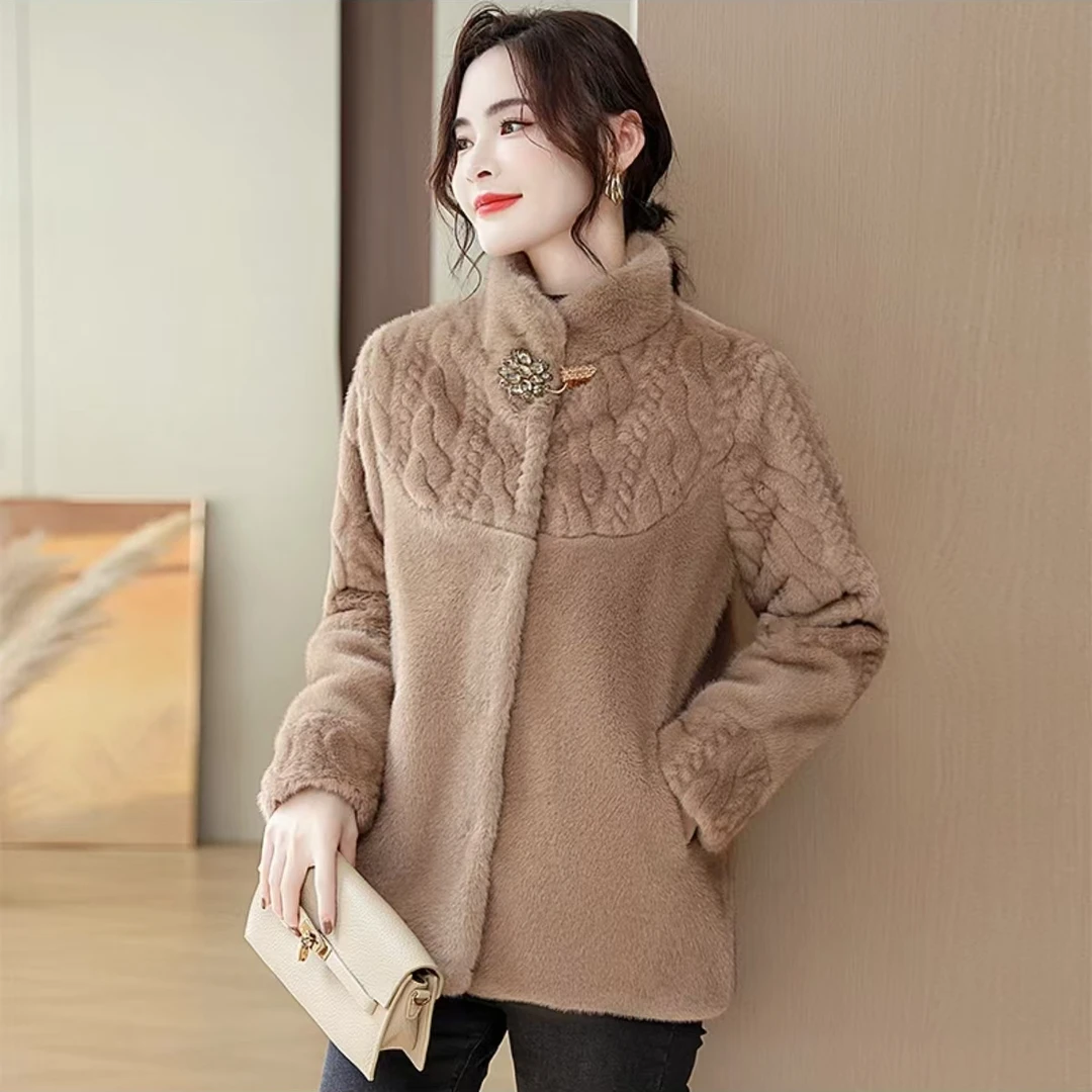 0012冬季新款时尚妈妈装中老年加厚短款外套