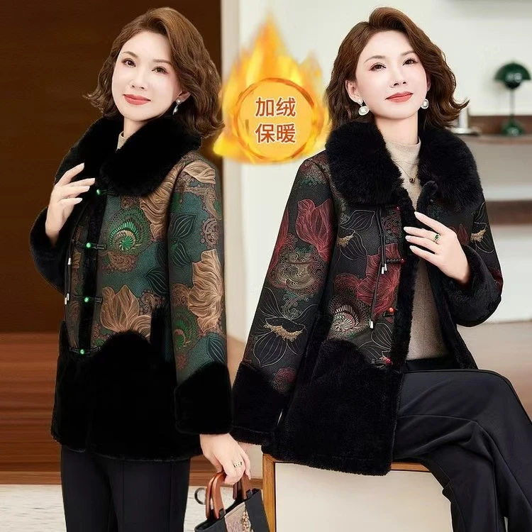 7575-中老年女装棉服时尚休闲百搭冬季新款老年人保暖棉衣龙资源