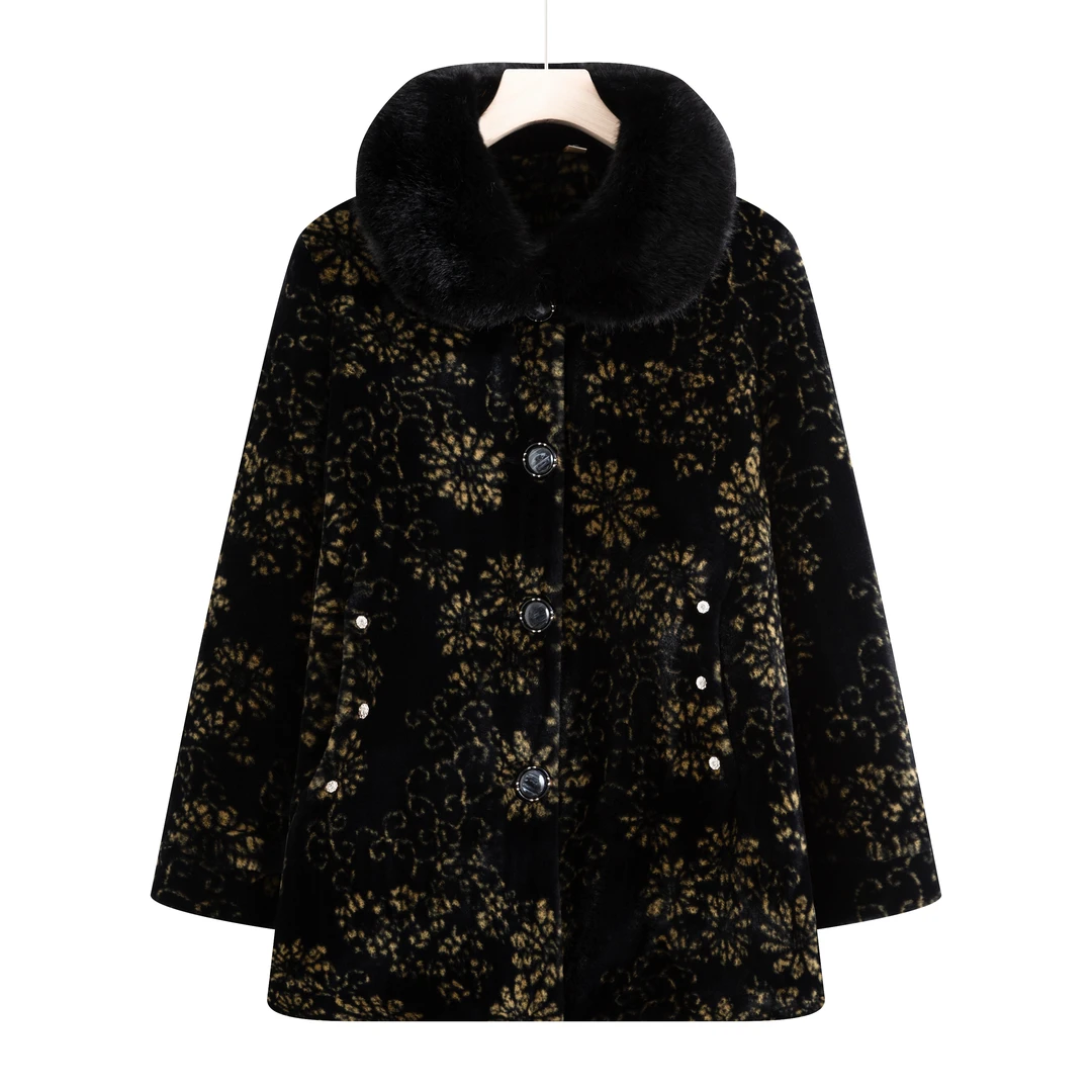 7463-秋冬新款妈妈装加绒加厚保暖外套上衣【康燕家】