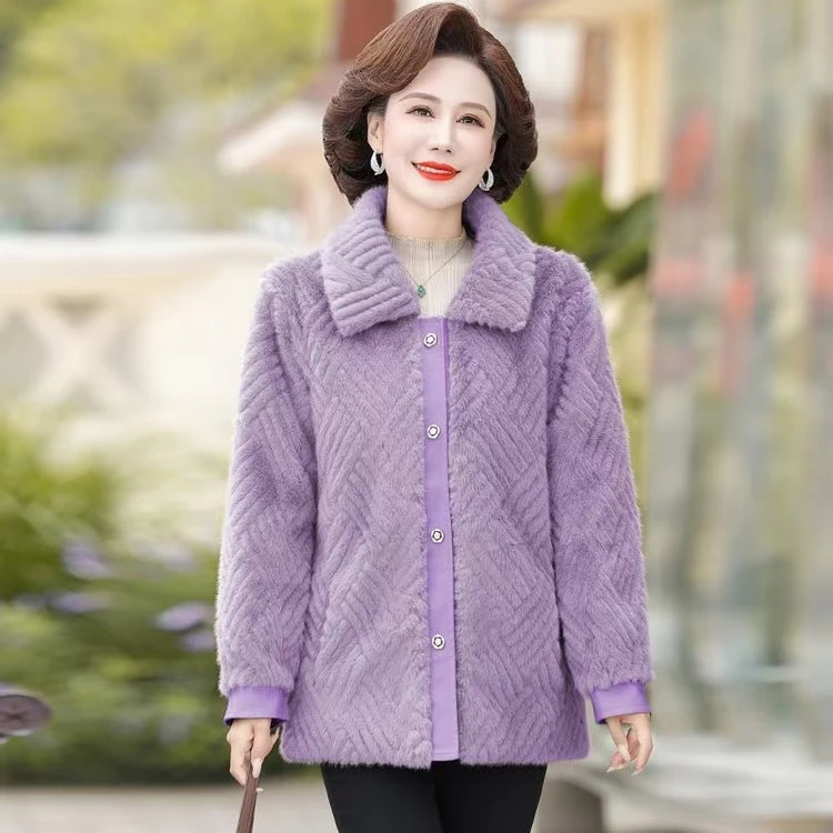 7228妈妈外套夹棉加厚上衣中老年妇女秋冬装洋气五楼东