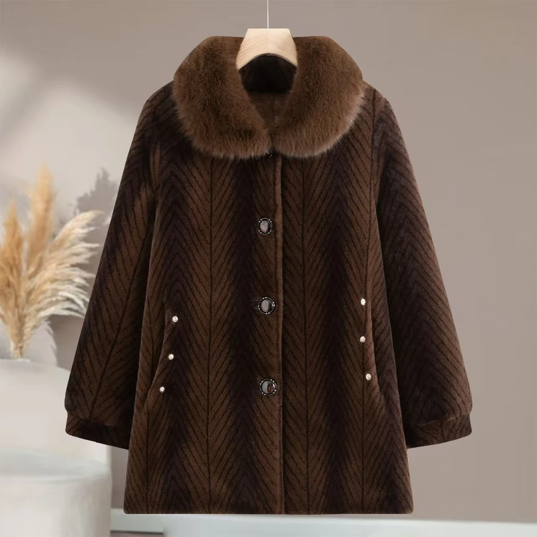 7461 中年妈妈外套女秋冬装新款中老年时尚保暖上衣（大仓1F）