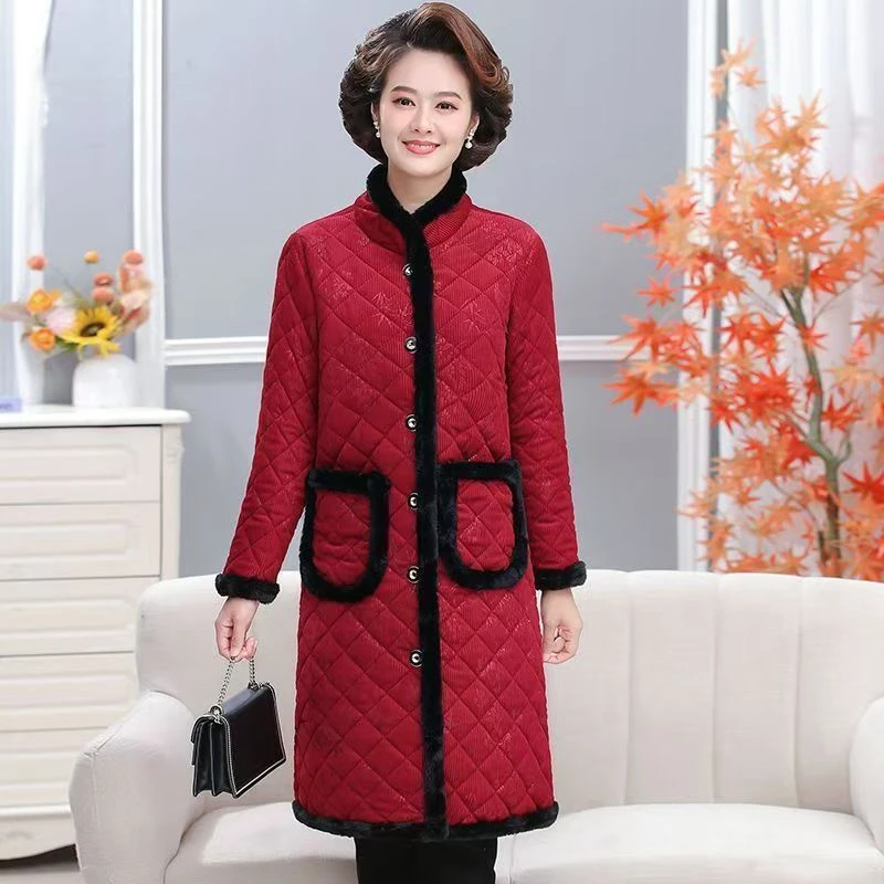 7527冬季保暖棉衣外套棉袄女装灯芯绒加绒加厚棉服3号仓