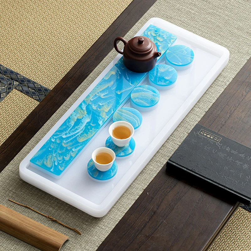 亚克力干泡盘长方形茶盘茶托盘沥水新中式轻奢家用办公室茶室创意